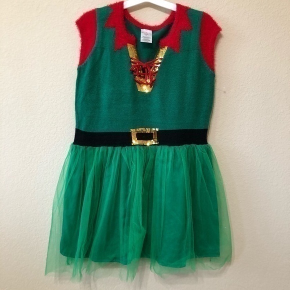 99 Jane Street Christmas Sweater Dress Santa’s Elf